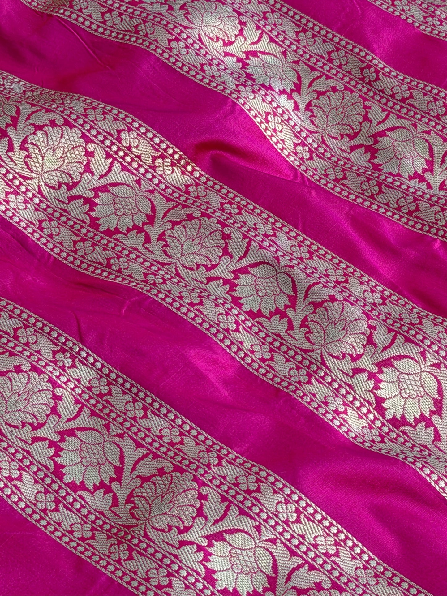 Rani Pink  Banarasi Katan Silk Lehenga with Silver Zari Weaving | Bridal & Festive Ethnic Wear