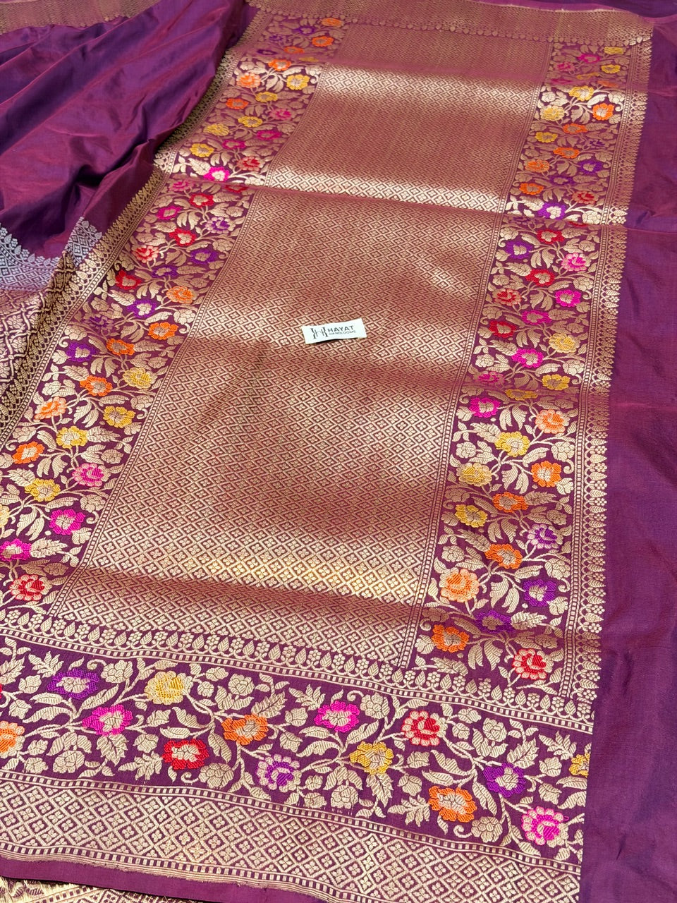 Wine Red Pure Katan Silk Handwoven Banarasi Saree