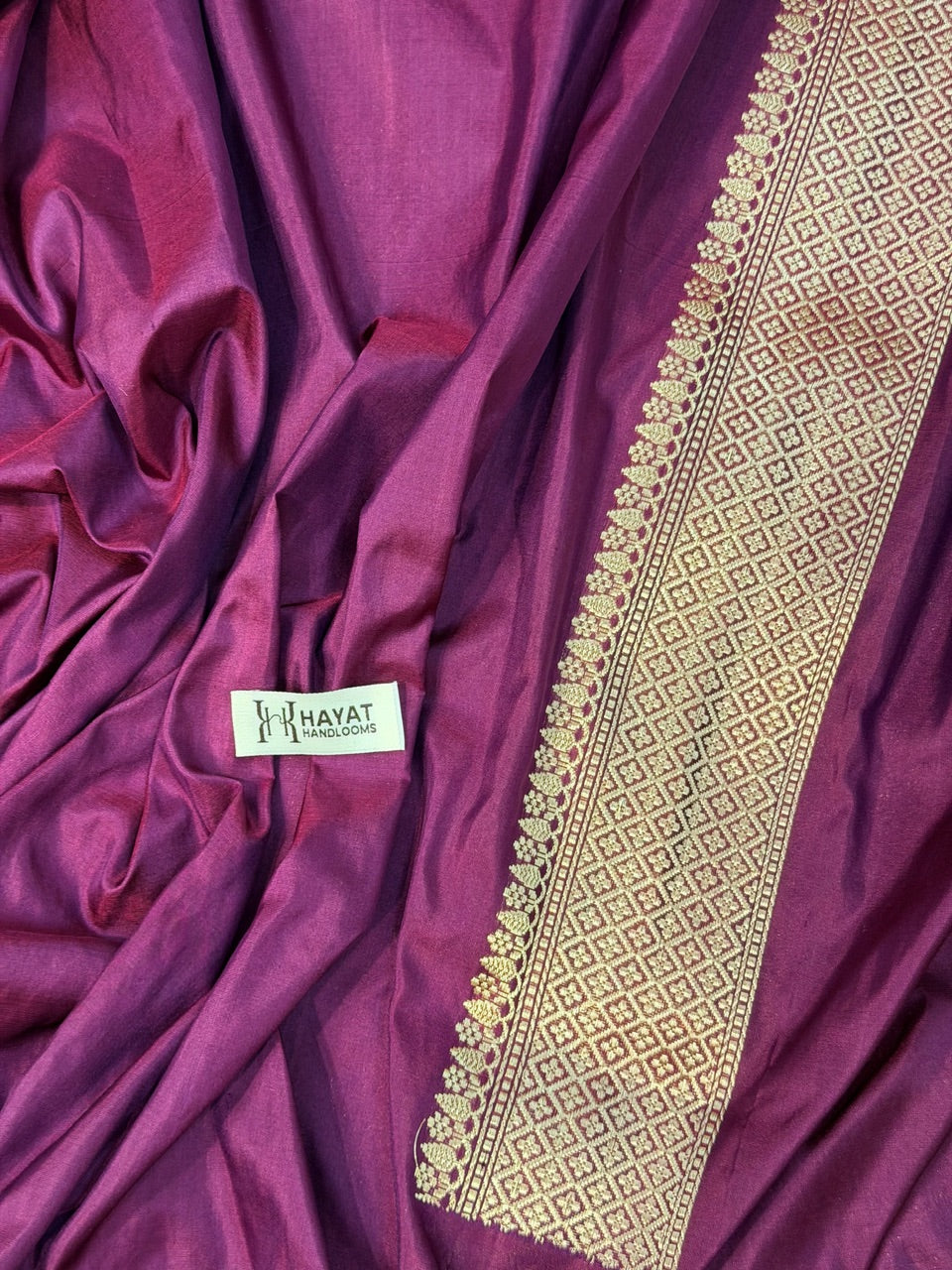 Wine Red Pure Katan Silk Handwoven Banarasi Saree