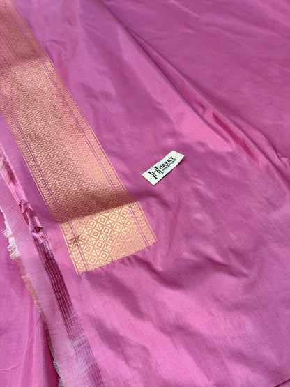 Rose Bloom Pure katan silk handvowen banarasi saree