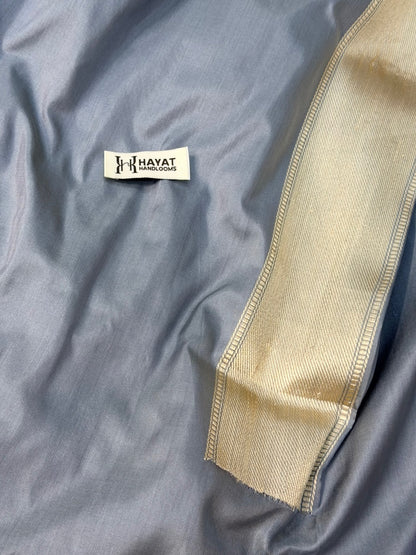 Storm Gray Pure katan silk handvowen banarasi saree