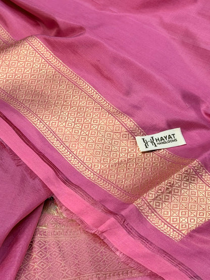 Petal Purple Pure katan silk handvowen banarasi saree