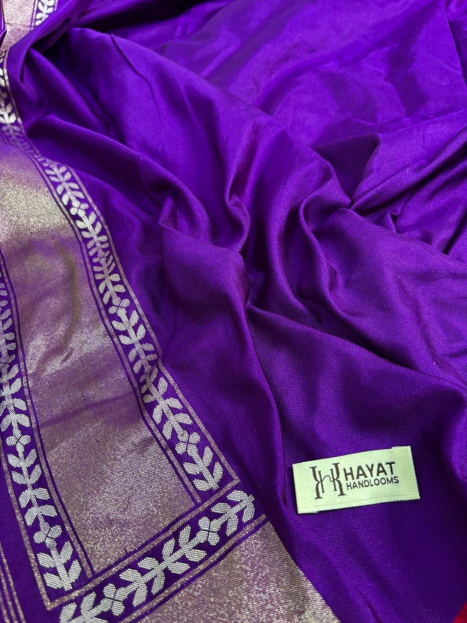 Purple Pure Banarasi Ektara Jamdani Silk Handwoven Saree