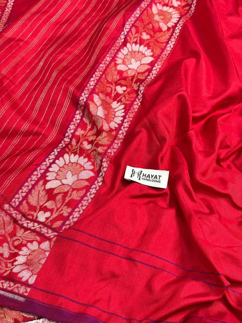 Red Pure Banarasi Ektara Jamdani Silk Handwoven Saree