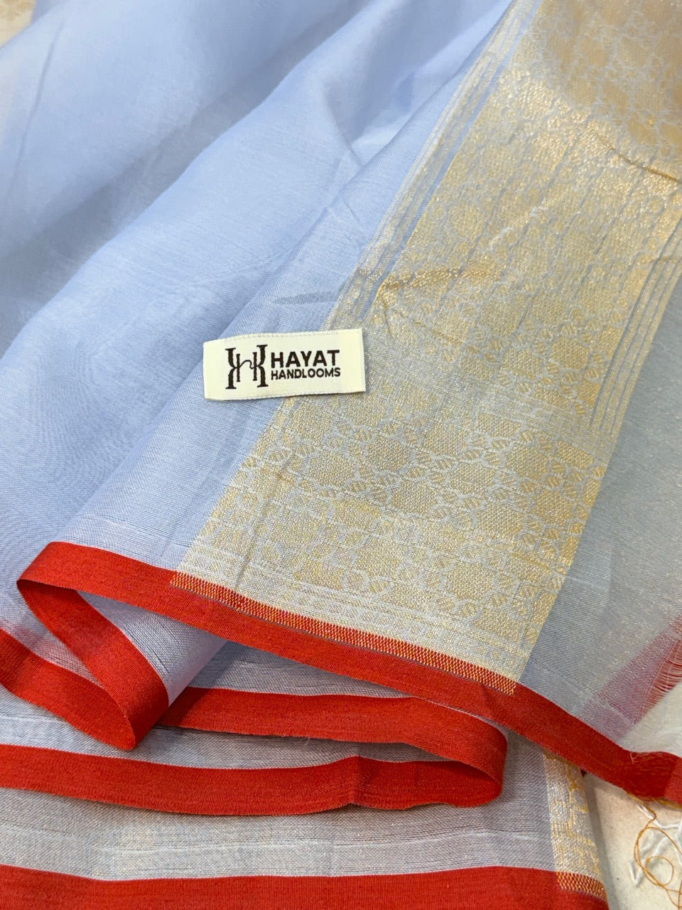 sea Blue Banarasi Kora Jamdani Silk Handwoven Saree