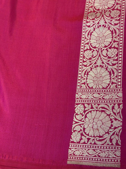 Rani Pink Banarasi Pure Katan Silk Saree | Pure Silk | Cutwork Technique | Banarasi Katan Silk Saree