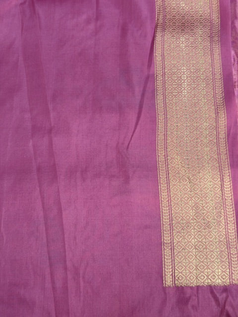 Dusty Rose Pink Pure katan silk handvowen banarasi saree
