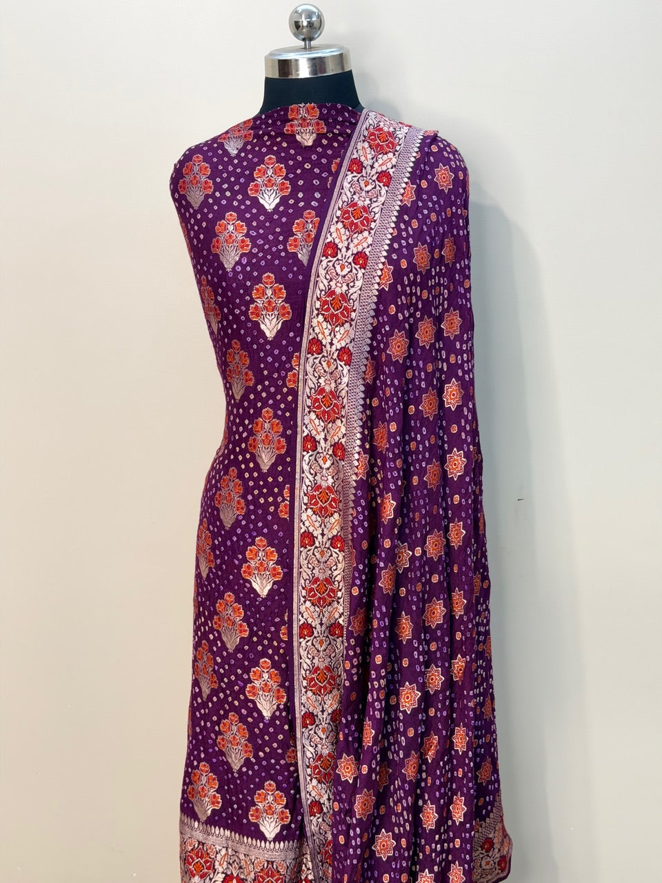 Magenta Pink Chiffon Suit Set with Dupatta