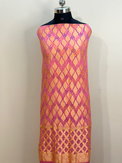 Peach Chiffon Suit Set with Dupatta