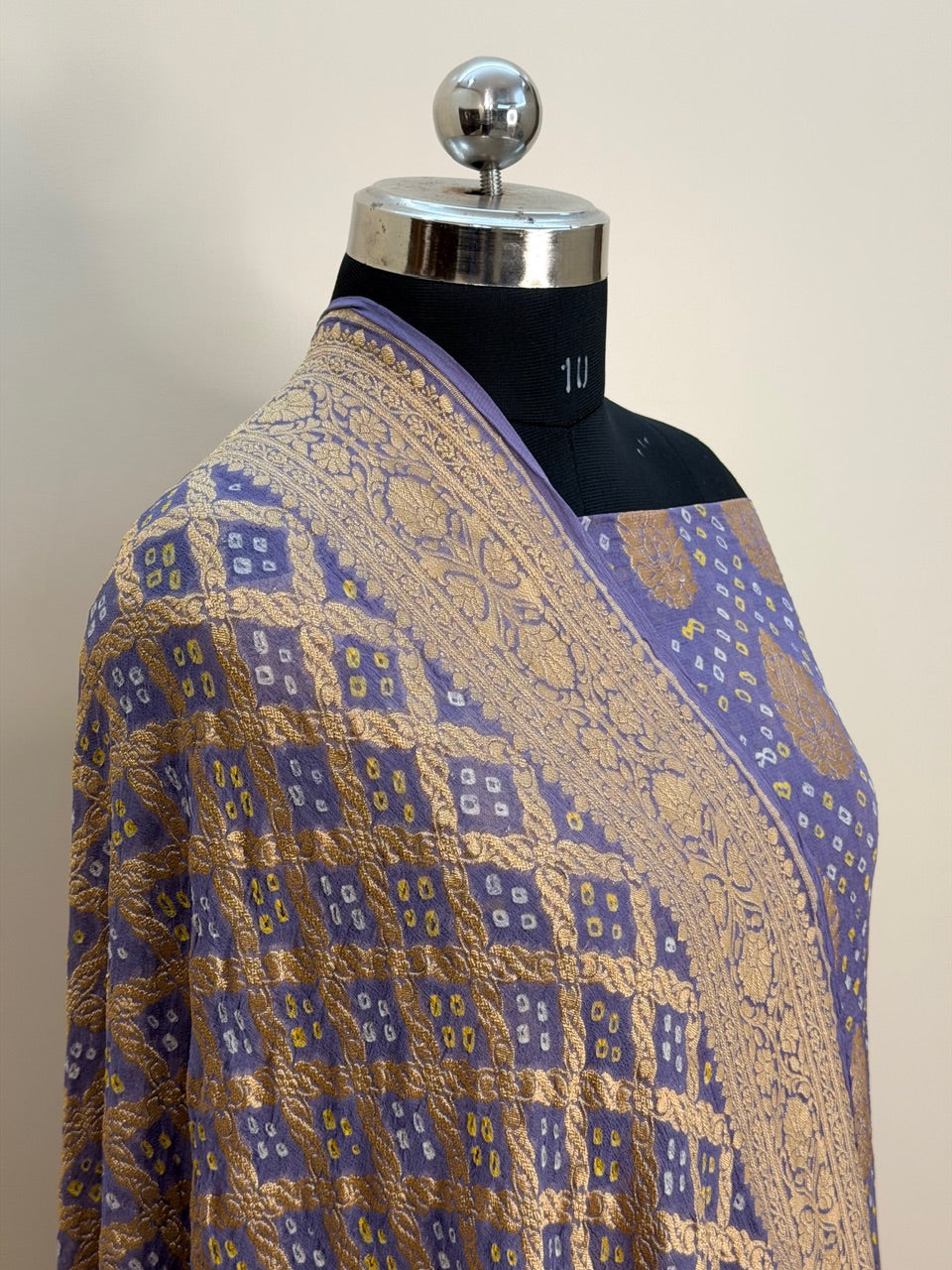 Lavender Purple Chiffon Suit Set with Dupatta