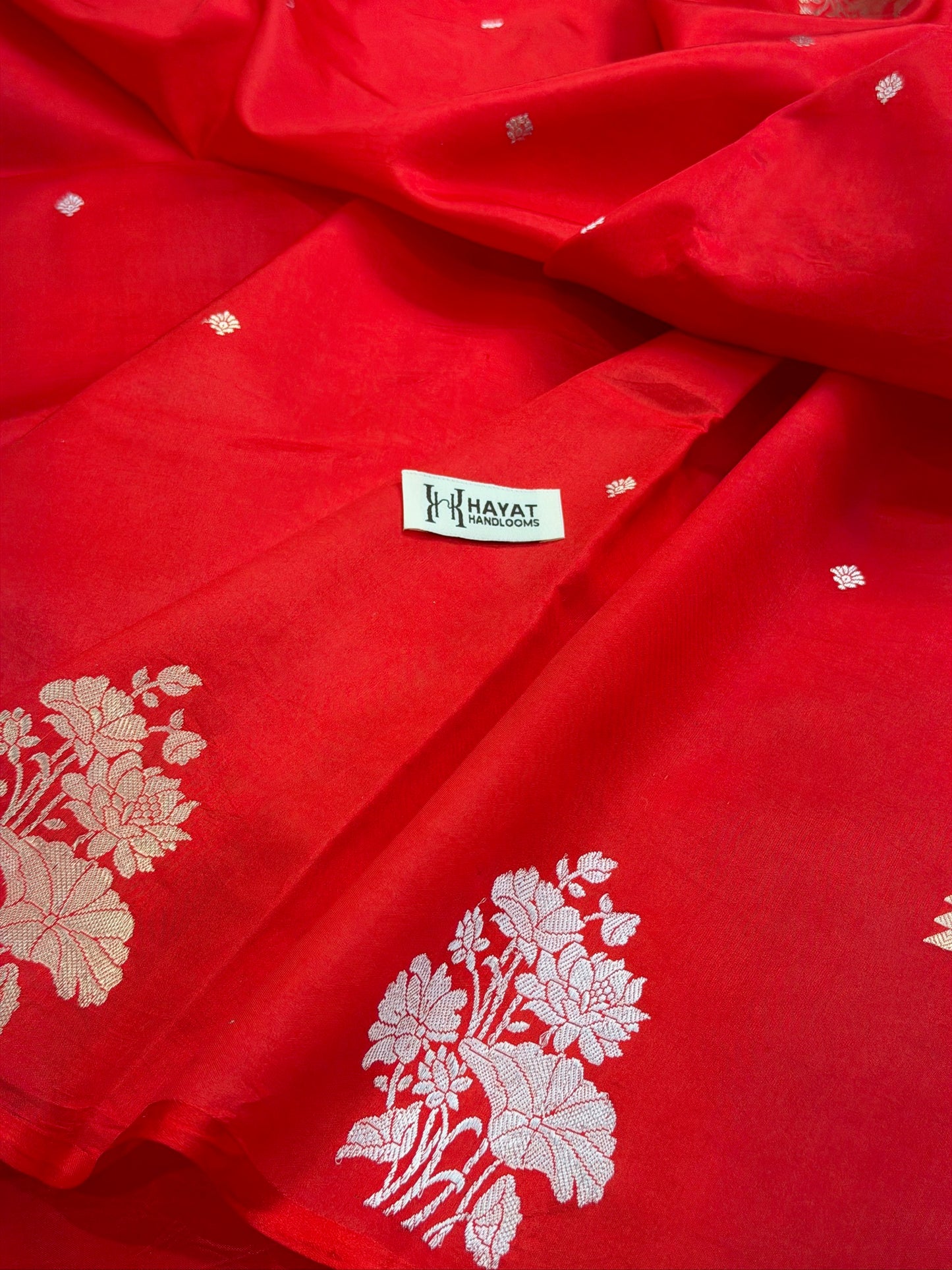 Red Pure Katan Silk Handwoven Saree