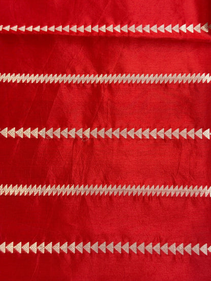 Red Pure Katan Silk Handwoven Saree