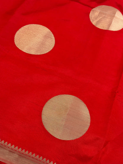 Red Pure Katan Silk Handwoven Saree