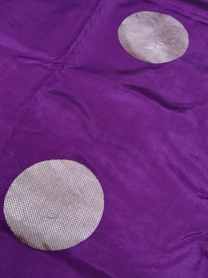 Purple Pure Katan Silk Handwoven Saree