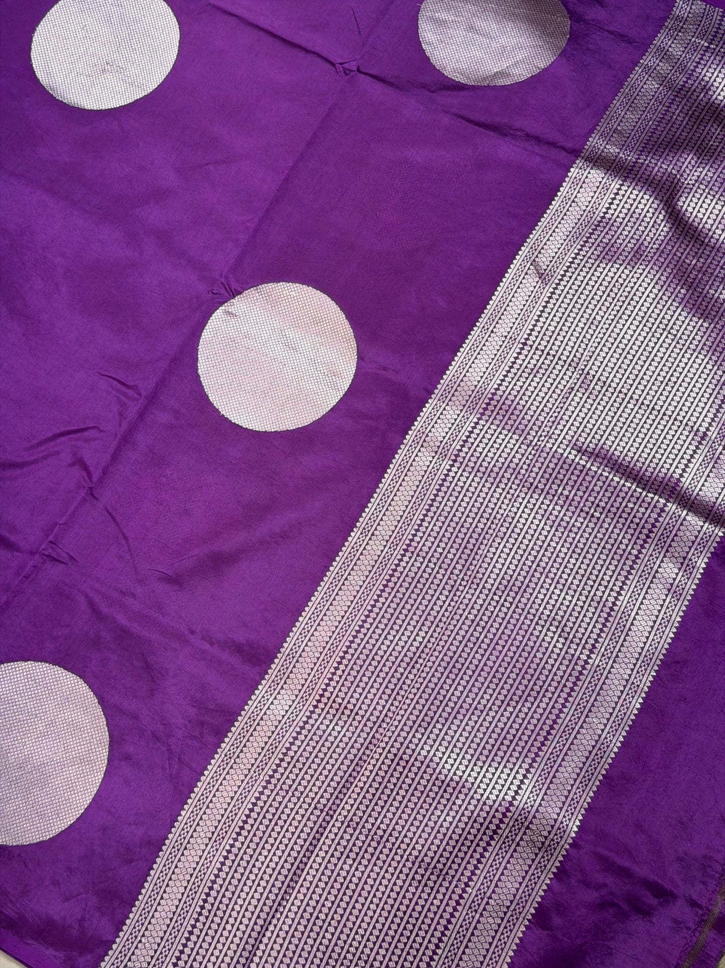 Purple Pure Katan Silk Handwoven Saree