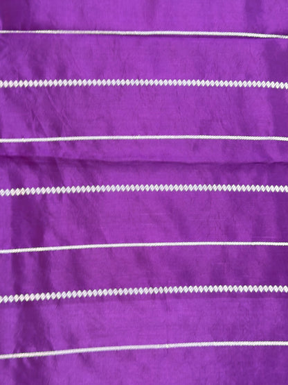 Purple Pure Katan Silk Handwoven Saree