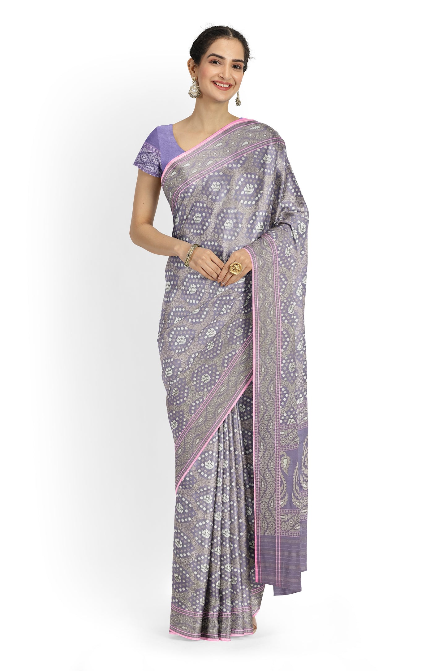Pure Katan Silk Saree in Pinkish Purple