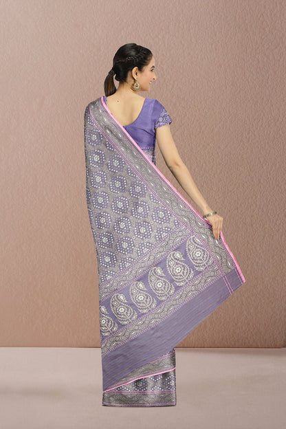 Pure Katan Silk Saree in Pinkish Purple