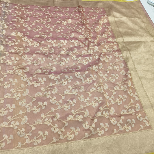 Pure Kora Tissue Handloom Banarasi Saree
