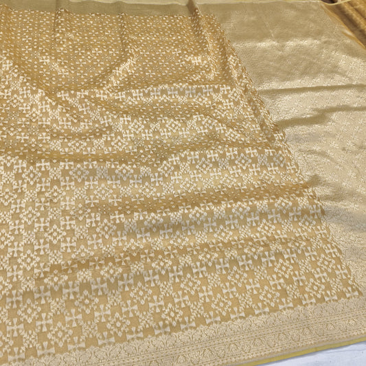Pure Kora Tissue Handloom Banarasi Saree