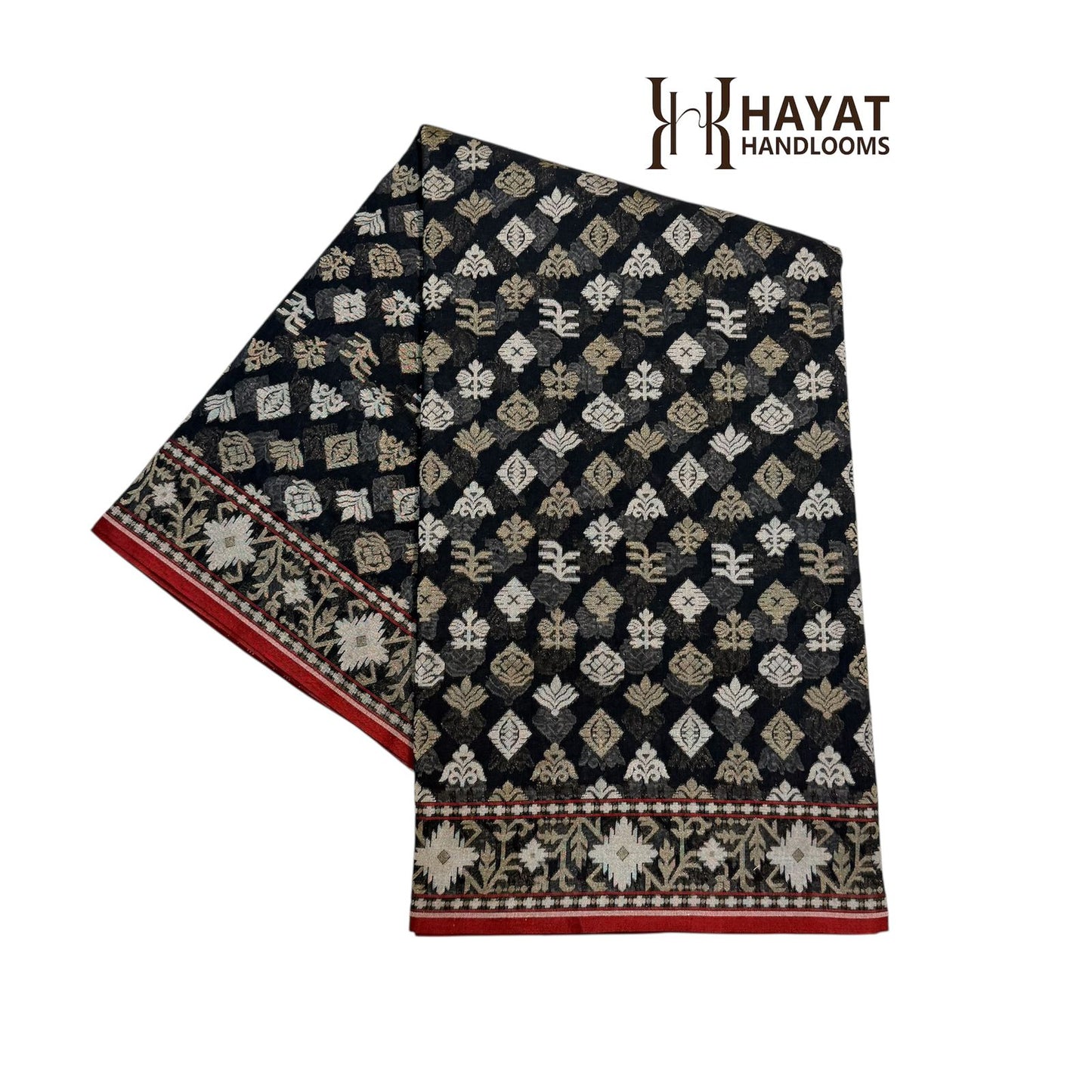 Pure Cotton Ektara Jamdani Cutwork Banarasi Saree