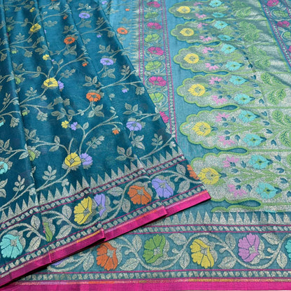 Pure Cotton Ektara Jamdani Cutwork Banarasi Saree