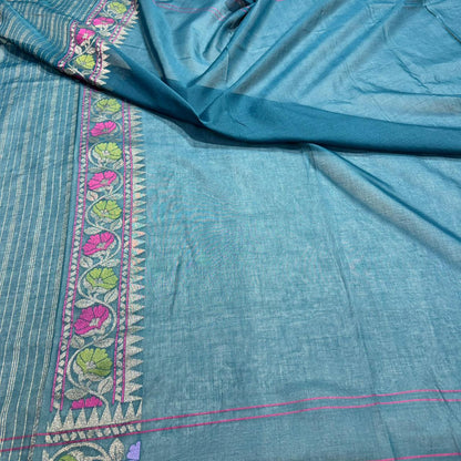 Pure Cotton Ektara Jamdani Cutwork Banarasi Saree