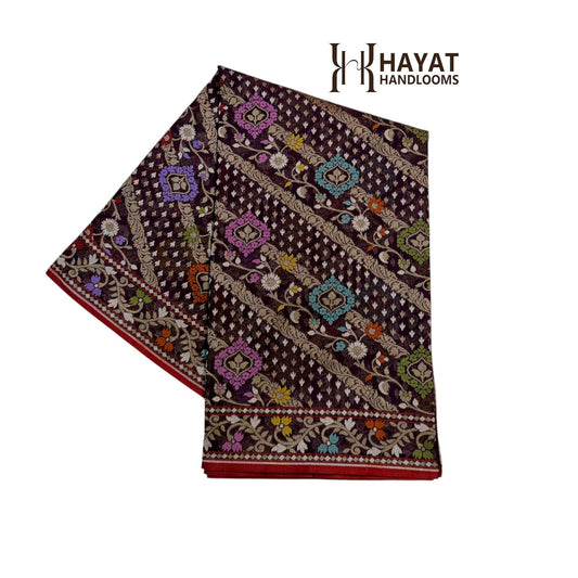 Pure Cotton Ektara Tilfi Cutwork Jamdani Banarasi Saree