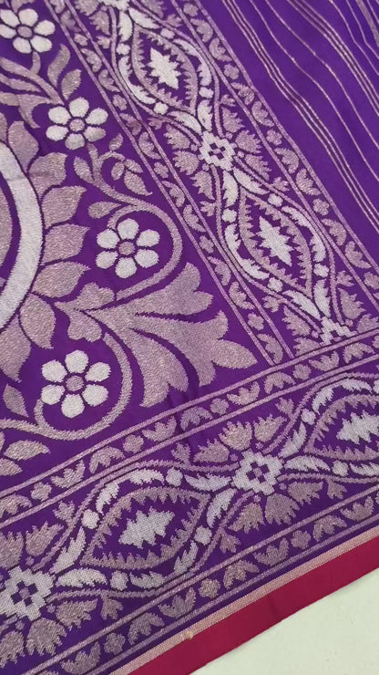 Pure Katan Silk Ektara Cutwork Jamdani Banarasi Saree