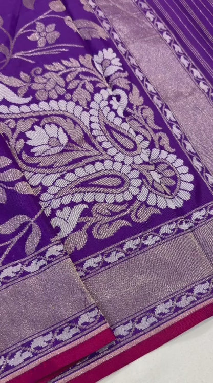 Pure Katan Silk Ektara Cutwork Jamdani Banarasi Saree