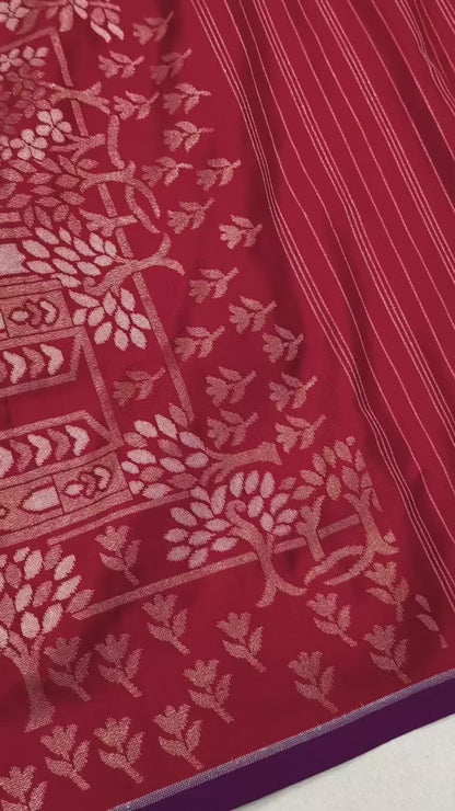 Pure Katan Silk Ektara Cutwork Jamdani Banarasi Saree