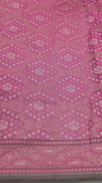 Pure Cotton Ektara Alfi Jamdani Cutwork Jaal Banarasi Saree