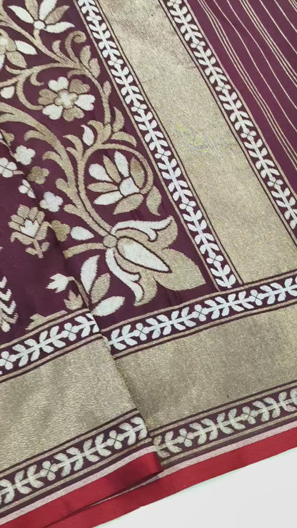 Pure Katan Silk Ektara Cutwork Jamdani Banarasi Saree