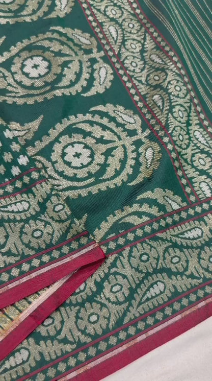 Pure Katan Silk Ektara Cutwork Jamdani Banarasi Saree