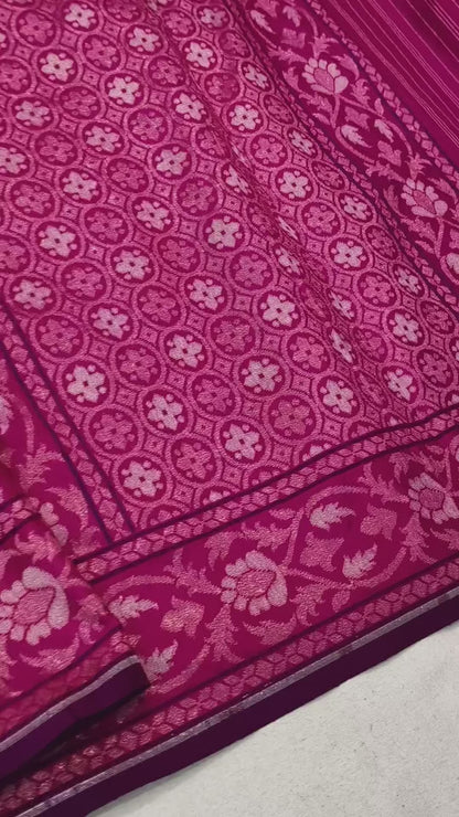 Pure Katan Silk Ektara Cutwork Jamdani Banarasi Saree