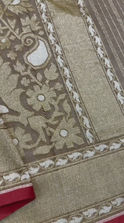 Pure Cotton Ektara Cutwork Jamdani Banarasi Saree