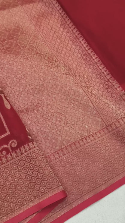 Pure Kora Silk Ektara Tilfi Cutwork Jamdani Banarasi Saree