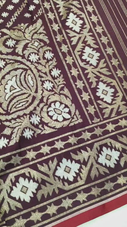 Pure Katan Silk Ektara Cutwork Jamdani Banarasi Saree