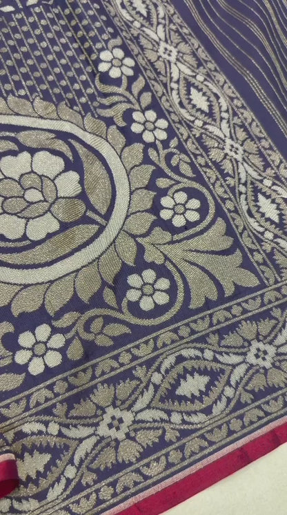 Pure Katan Silk Ektara Cutwork Jamdani Banarasi Saree