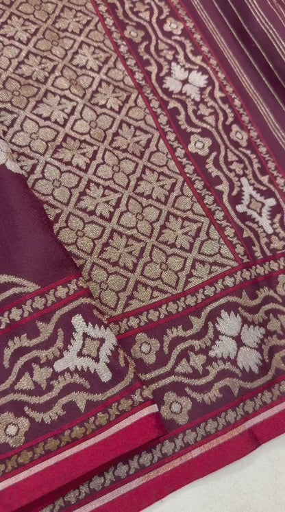 Pure Katan Silk Ektara Cutwork Jamdani Banarasi Saree