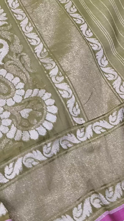 Pure Cotton Ektara Alfi Cutwork Jamdani Banarasi Saree