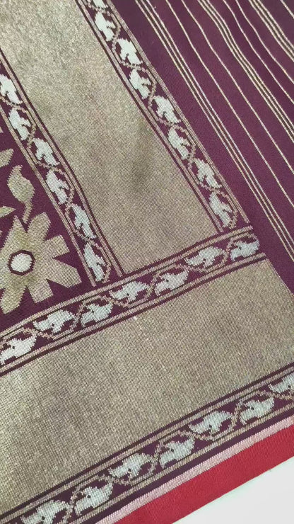 Pure Katan Silk Ektara Cutwork Jamdani Banarasi Saree