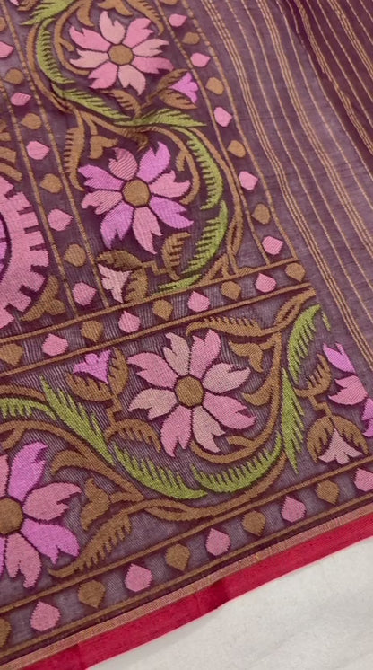 Pure Cotton Ektara Tilfi Jamdani Banarasi Saree