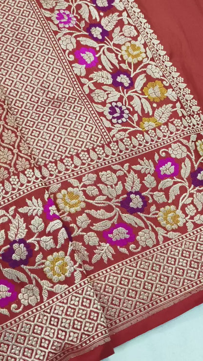 Pure katan silk handvowen banarasi saree