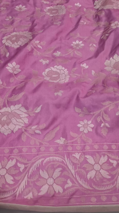 Pure Katan Silk Ektara Cutwork Jamdani Banarasi Saree