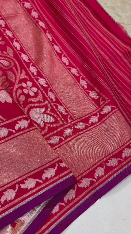 Pure Katan Silk Ektara Cutwork Jamdani Banarasi Saree