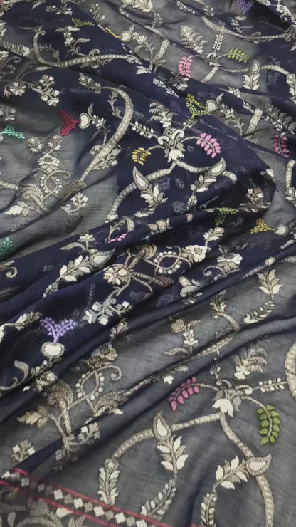 Pure Cotton Ektara Tilfi Jamdani Banarasi Saree