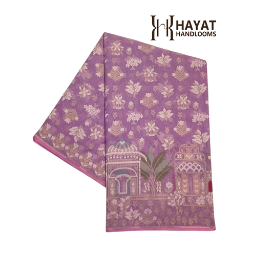 Pure Cotton Ektara Tilfi Cutwork Jamdani Banarasi Saree