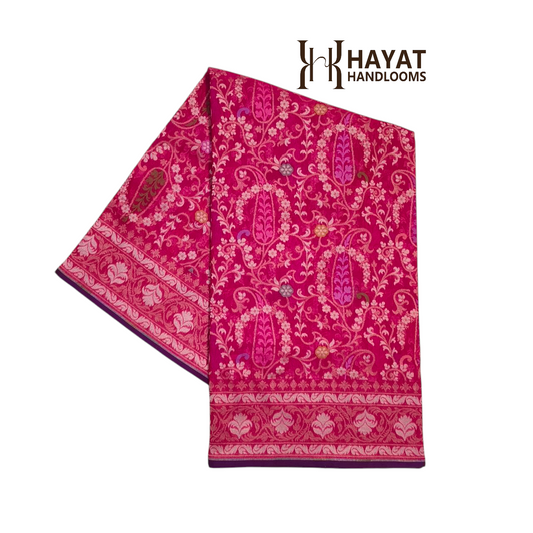 Pure Cotton Ektara Tilfi Cutwork Jamdani Banarasi Saree