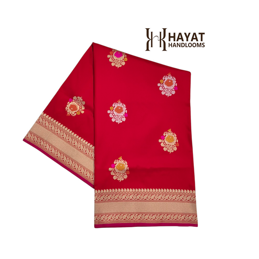 Pure Katan Silk Handvowen Banarasi Saree